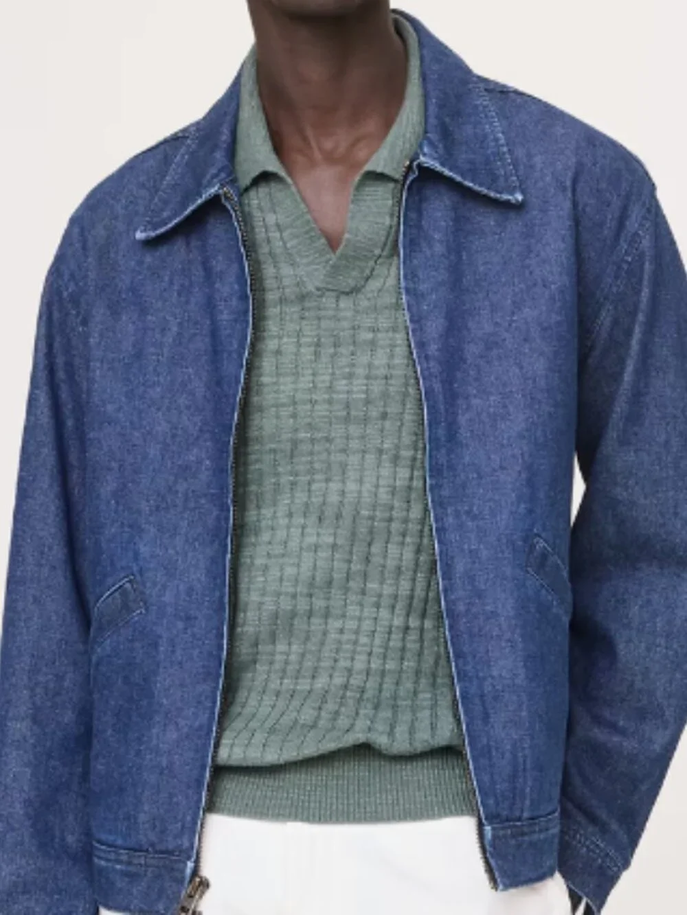 Banana Republic Linen-Cotton Slub Johnny Collar Sweater Polo